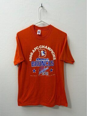 Vintage logo 7 1986 AFC Champions Denver Broncos Super Bowl Rose Bowl Men’s L